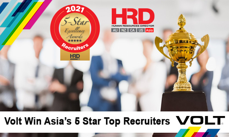 Volt Win Asia&rsquo;s 5 Star Top Recruiters Award 2021 · Volt